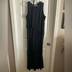 Spence XL Plus Size Womens Black Sleeveless Round Neck One-Piece Jumpsuit